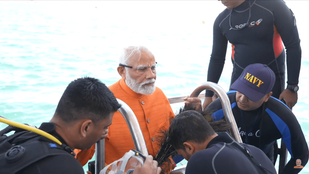 PM Modi's Weekend: Underwater Dwarka Devotion & AIIMS Rajkot Inauguration (25 Feb)